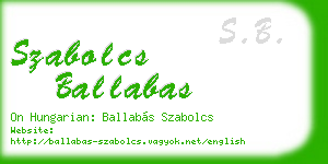 szabolcs ballabas business card