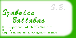 szabolcs ballabas business card